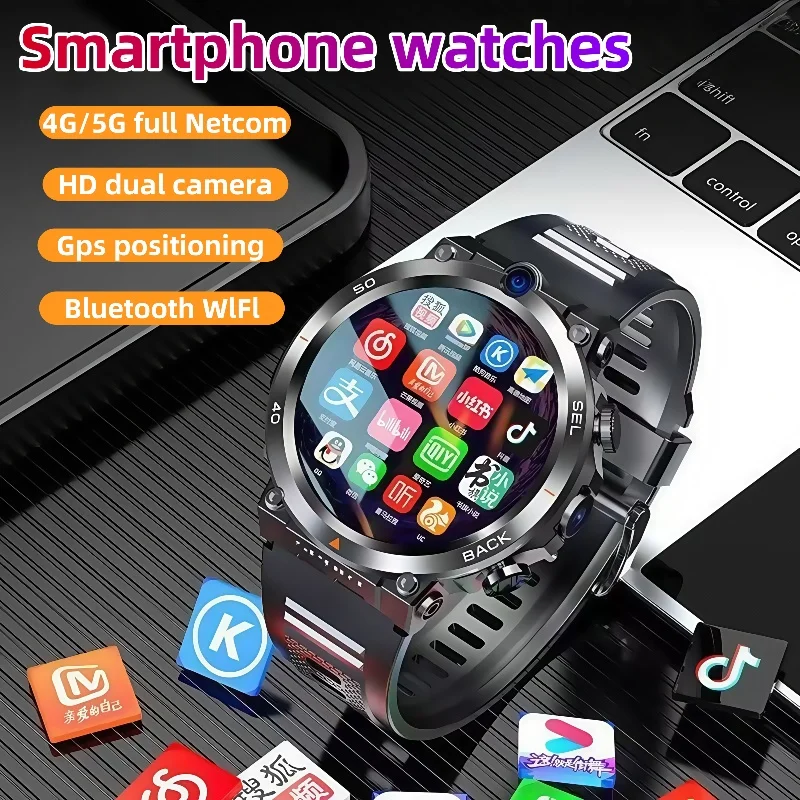 Reloj inteligente H10 4GNet Global WIFI con pantalla redonda deportiva multifuncional, reloj inteligente con posicionamiento NFC para rastreador de ejercicios