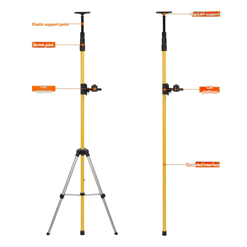 Multifunctional Level Telescopic Rod 3m/4m Thick Aluminum Tube ABS Universal 15mm Screw for Construction Decoration