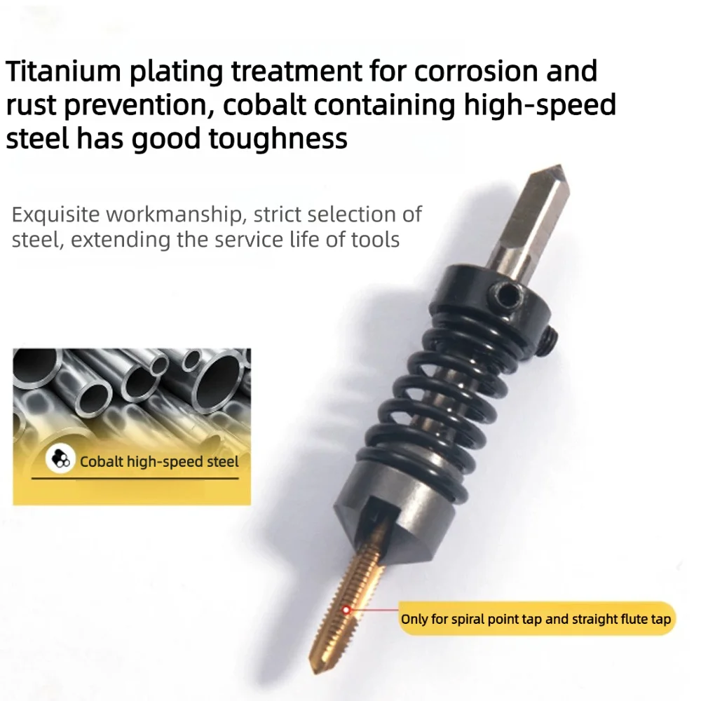 Straight Flute Tap Chamfer Tool M2/2.5/3/4/5/6/8/10/12 Spring Chuck Metal Drill Mill Cutter Machine Clamp Mini Lathe Accessories
