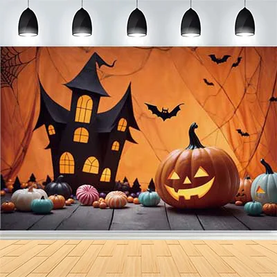 Halloween Day Shadows Photography Background Jack-o-lanterns Ghosts Wander And Spooky Tales Awaken Photo Studio Backdrops BH-73