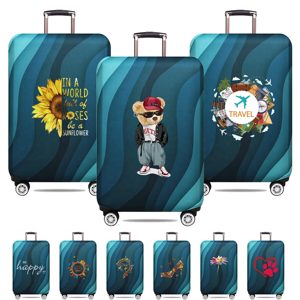 Luggage Cover Stretch Fabric Suitcase Protector Baggage Dust Case Cover Suitable for18-32 Inch Suitcase Case Travel Organizer