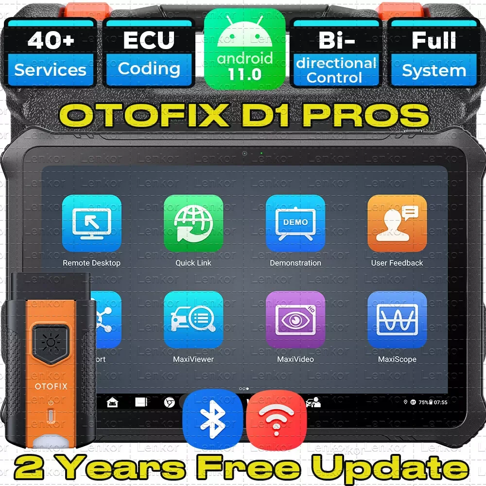 OTOFIX-D1 PROS scanner de diagnóstico, codificação ECU, controle bi-direcional, ferramentas de diagnóstico, canfd, doip, 3 anos, atualização,