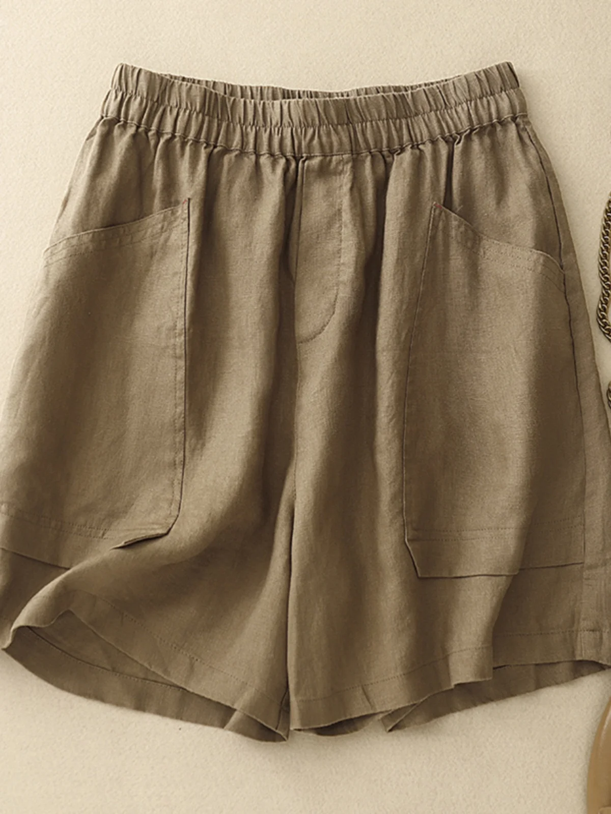 2025 Nieuwe Retro Artistieke Katoen Linnen vrouwen ort Broek Losse Taille Grote ket Wijde Pijpen Rechte Buis Broek Afslanken effect