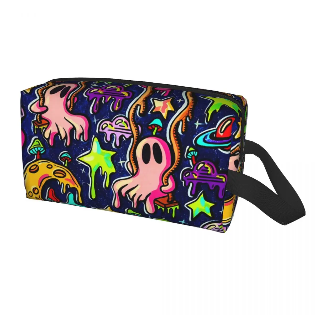 Psychedelic Magic Mushrooms Symbols Boho Makeup Bag Women Travel Cosmetic Organizer Fashion Storage Toiletry Bags view 6