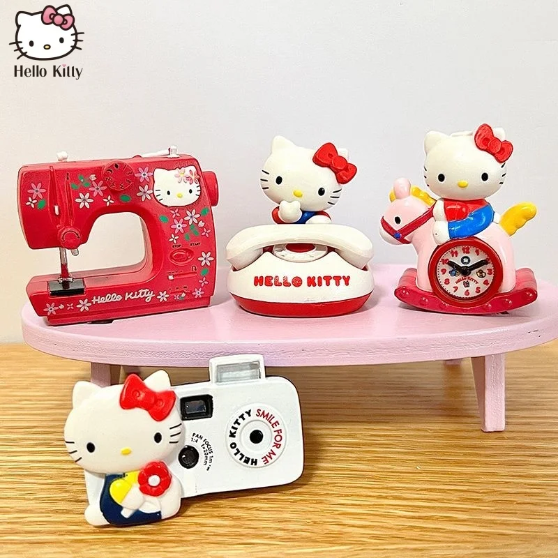 Hot Takara Tomy Second Installment Sanrio Hello Kitty'S 50th Anniversary Retro Small Items Nostalgic Pendants Camera Alarm Clock