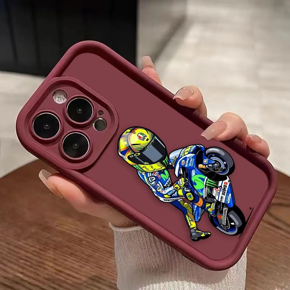 Cartoon Moto Motorcycle Luxtury Phone Case For iPhone Apple 15 14 12 13 11 Pro 8 7 SE Plus X XR XS Max Funda Case Capa Shell