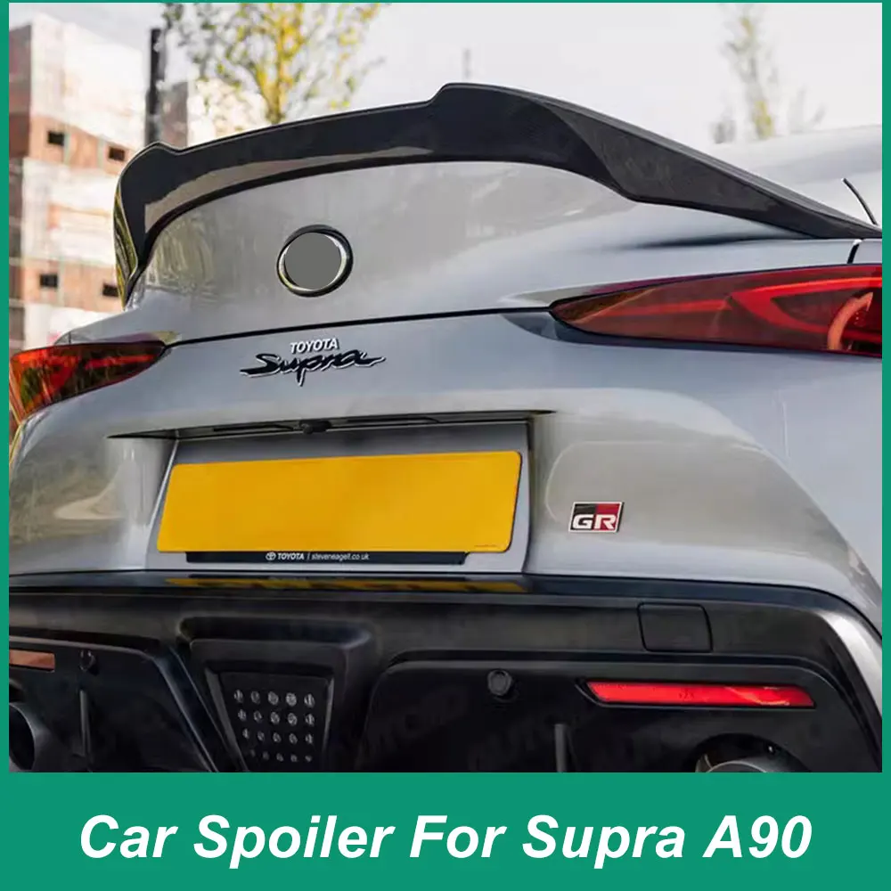 For Toyota Supra A90 MK5 Glossy Black Carbon ABS Plastic Material Rear Trunk Lid Car Spoiler Wings Exterior Accessories Parts