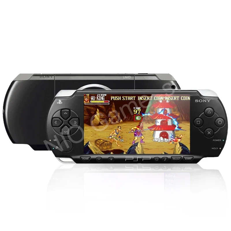 검은색 핸드헬드 게임 콘솔, 리퍼비시, 소니 PSP 1000, 16 GB, 32GB, 64GB, 128GB, 메모리 카드