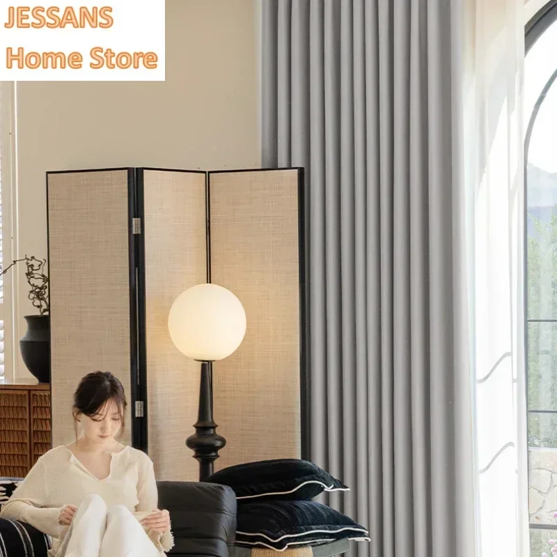 

Минималистичные легкие роскошные плотные шторы, современная драпировка для гостиной, звукоизоляционная занавеска для спальни, шторы от пола до потолка для окон