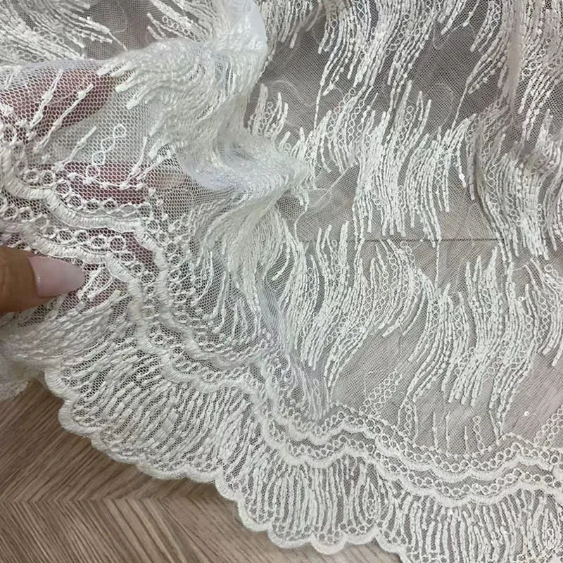 

Cotton thread embroidered floral lace mesh fabric DIY wedding dress tailoring accessories background cloth tablecloth
