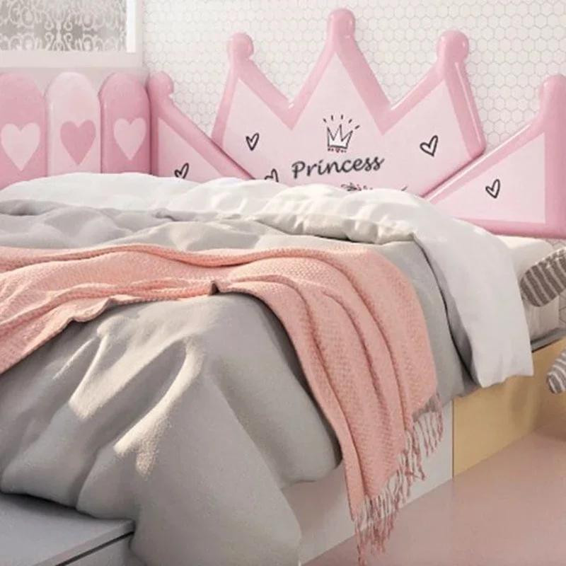 لوح رأسي للسرير على شكل تاج للأطفال الأولاد والبنات وغرفة نوم خشبية مضادة للتصادمات Cabecero Cama #3