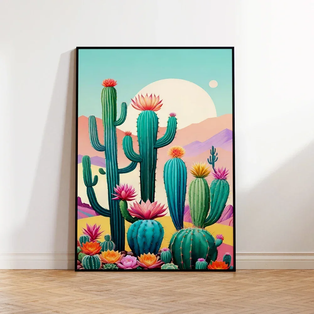 (No frame)Mexican Maestro Desert Cactus Painting Flower Wall Art Prints Canvas Painting Poster Pictures For Living Room Home