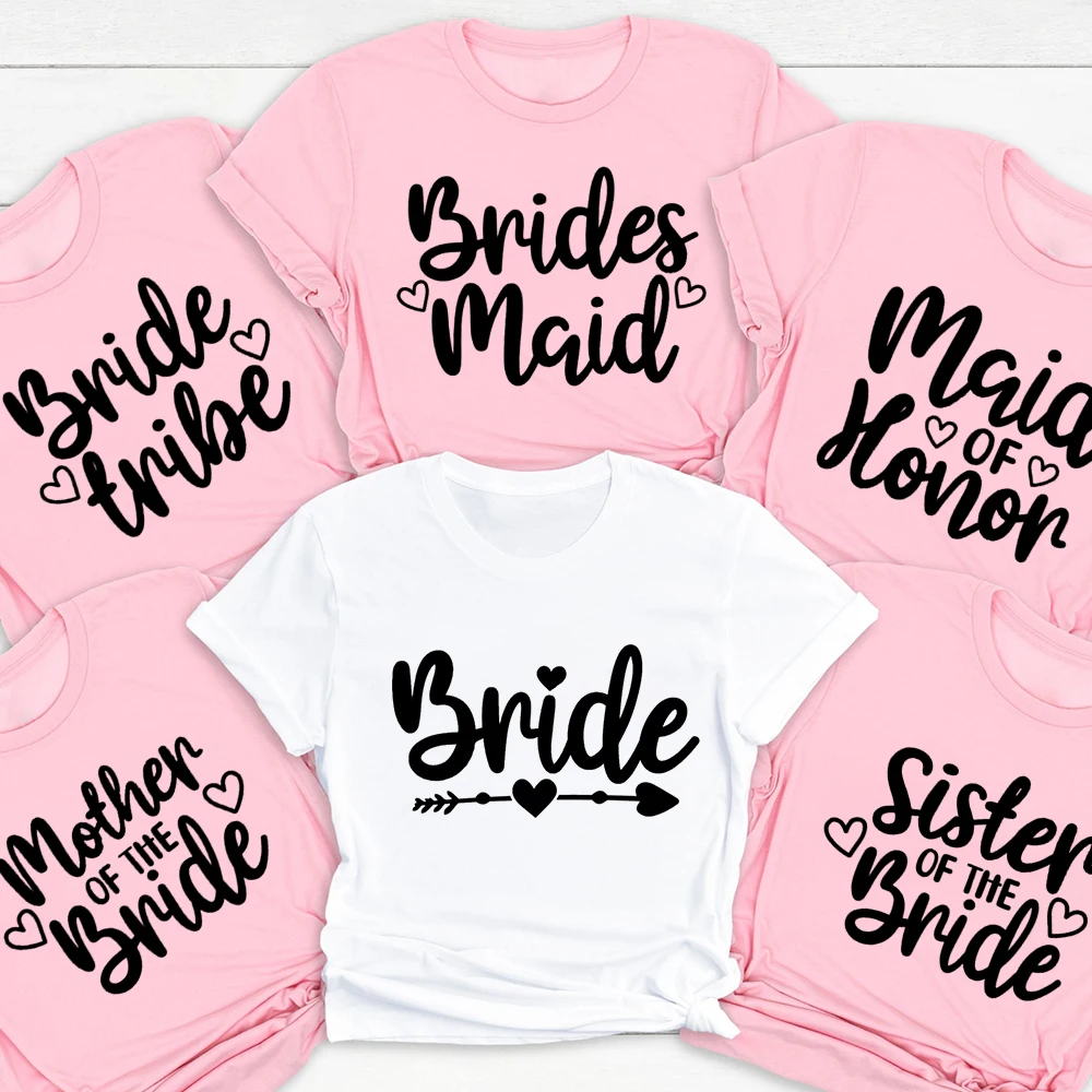 

Wedding Party Tops for Bride and Bridesmaids Bachelorette Gift Funny Wedding T Shirt for Bride's Family Members