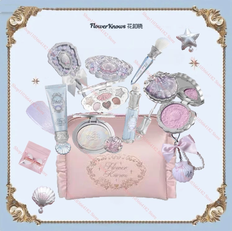 Flower Knows Shells Pearl Eyeshadow Essence Lip Honey Blush Cheek Makeup Set