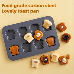 8 Cavity Toast Bread Cheese Carbon Steel Cake Mold Madeleine Muffin Cake Pan Jam Sandwich Baking Mold Dessert Kitchen Utensils
