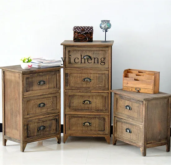 

ZYA Solid Wood Simple Bedside Modern Storage Cabinet Drawer-Type Multi-Layer Organizer room decoration
