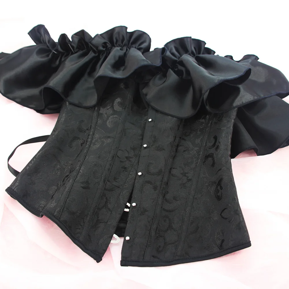 할로윈 파티를위한 꽃 본드 Bustier 섹시한 몸통 란제리 레이싱 슬리브와 여성 코르셋 탑