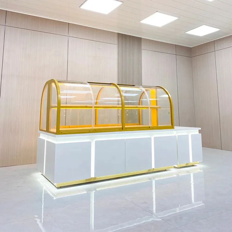 Customize.Hong Zhan Modern Commercial Wooden Display Cabinet Modern Pastry Table Bread Display Bakery Store Supermarket