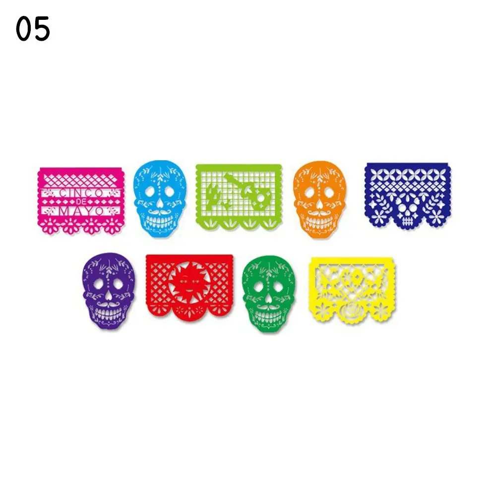 Outdoor Party Celebration Party Charles Festival Paper Cuttings Art Banner Plastic Fiesta Day of the Dead Mexican Party Banner