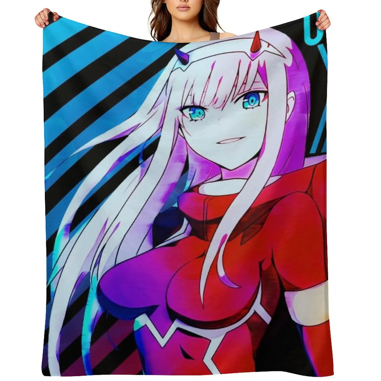 

Franxx Ram Ichigo Throw Blanket Sofa Quilt Blankets For Baby Picnic Flannels Blankets