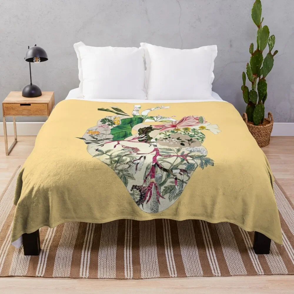

Vintage Botanical Heart - sunshine Throw Blanket All Weather Soft Throw Blanket for Sofa