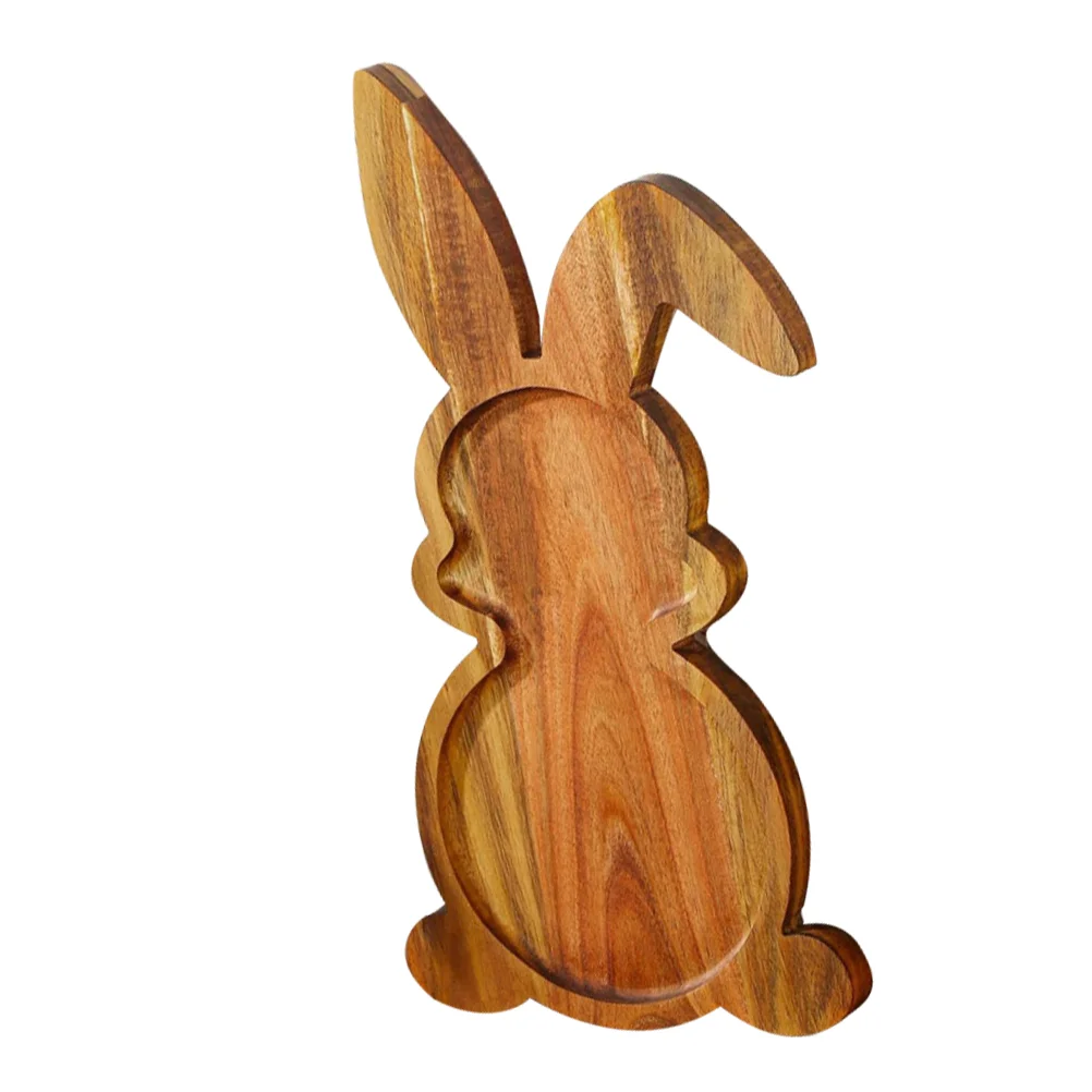

Server Rabbit Tray Cake Pans Easter Bunny Cooked Food Plate Wooden Pallets Board Coffee