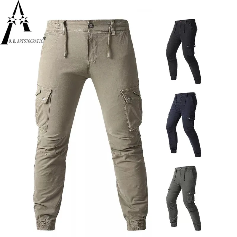 

Multi-pocket Cotton Army pants Tactical Cargo Overalls Casual pants men solid color 2022 New style fashion brand loose big size