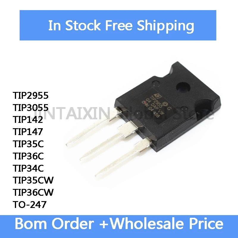 10Pcs TIP2955 TIP3055 TIP142 TIP147 TIP35C TIP36C TIP34C TIP35CW TIP36CW TO-247 IC In Stock Wholesale