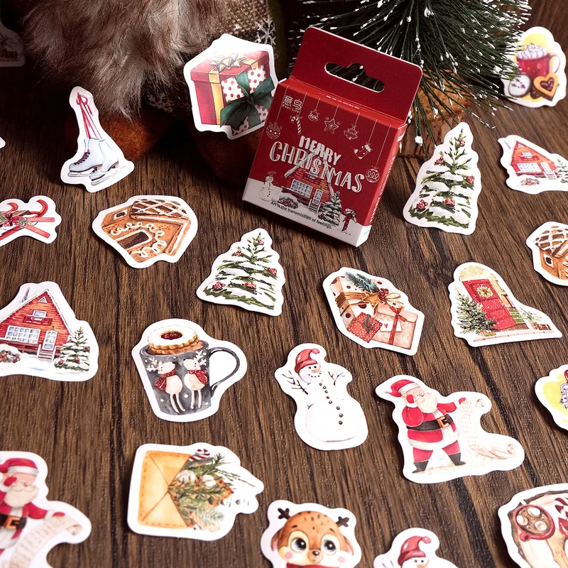46pcs/Box Christmas Sticker Set, Christmas-themed Decorative Stickers For Gifts And Cards, A Gift To Give To Friends