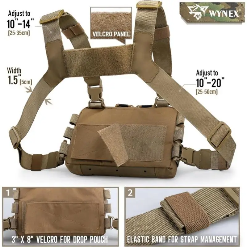 

Tactical Waist Bag Chest Pack for Outdoor Hunting Multi-Functional Vest for Cycling Sports Battle Proven Design