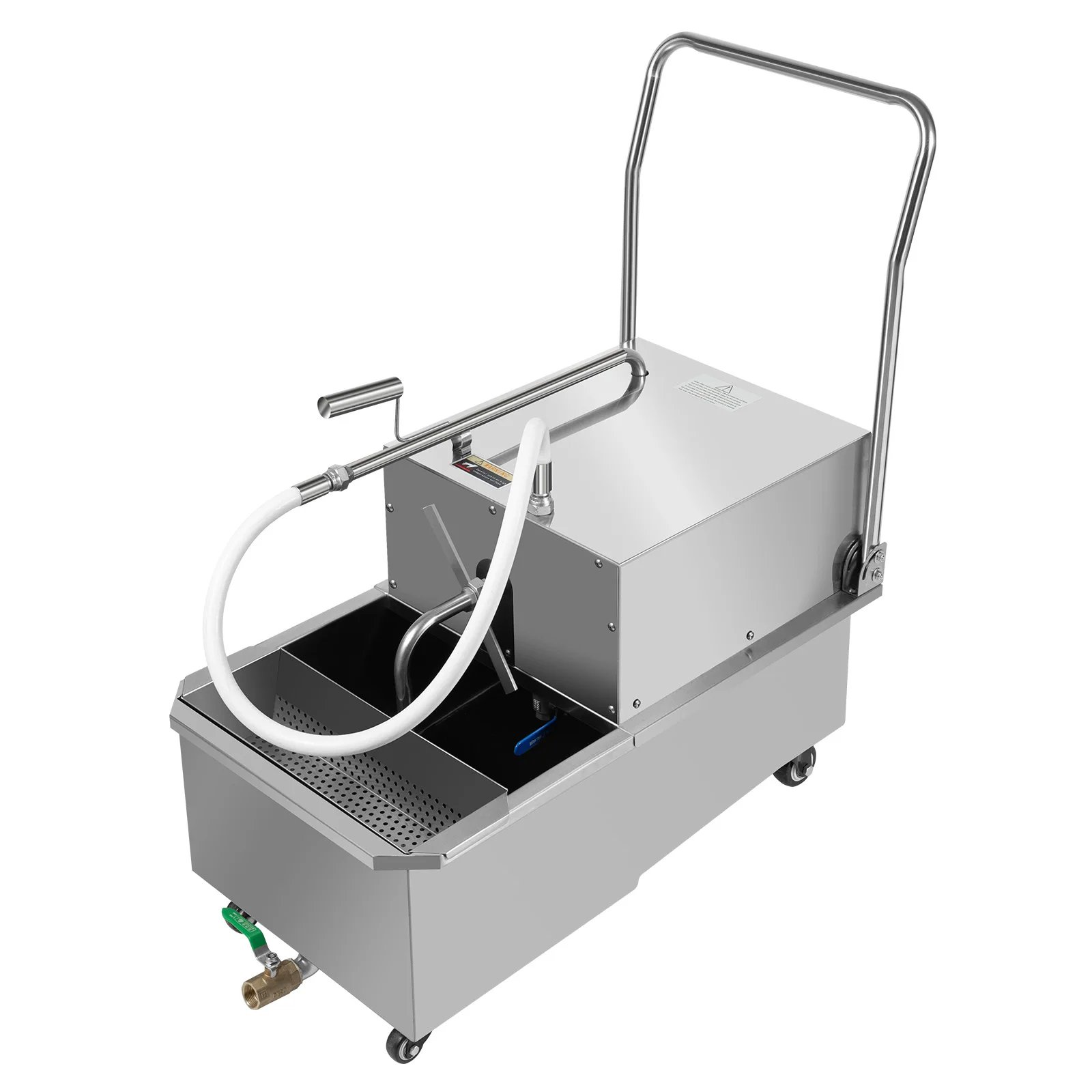 

Мобильный фильтр для фритюрницы, 550 Вт, малошумная прецизионная система масляной фильтрации, 32 л/мин, 1400 об/мин для магазинов гамбургеров, ресторанов быстрого питания