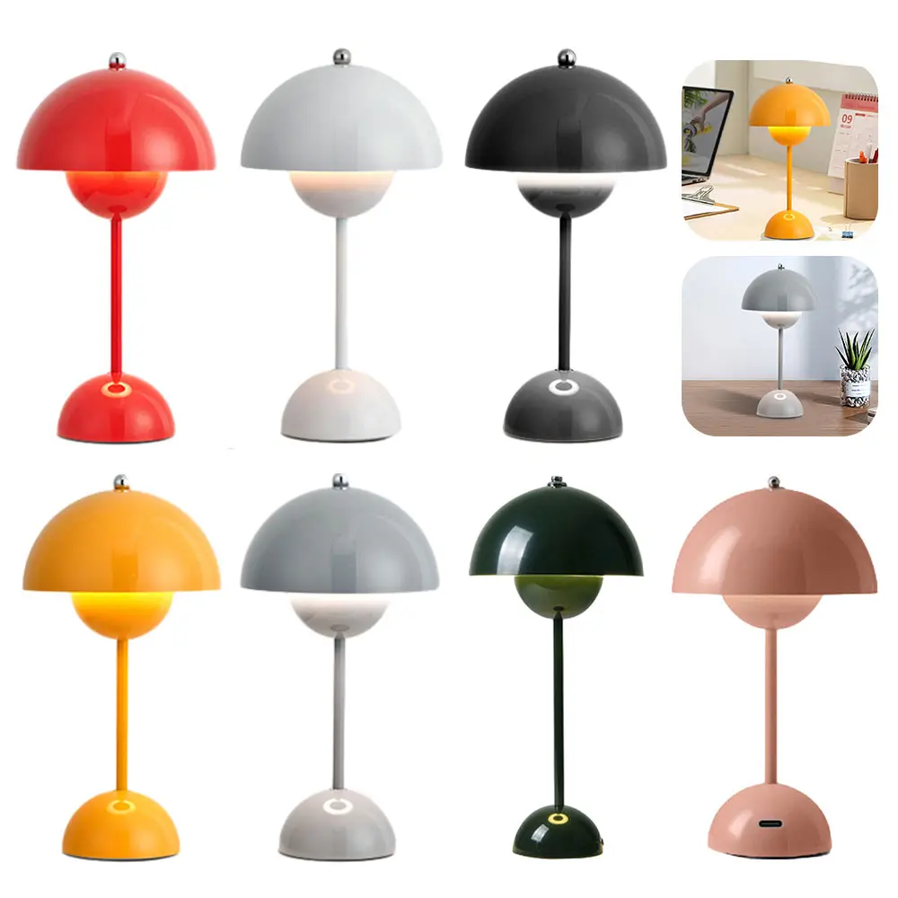 

Book Reading Light Rechargeable LED Mushroom Table Lamp Half Circle Shape Nordic Modern Art Table Lamp Bedroom Bedside Lamp