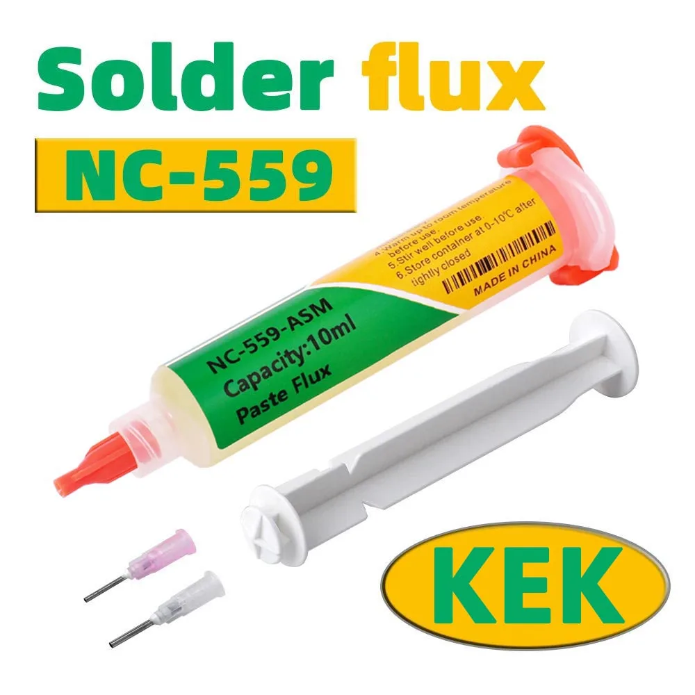 OriginalKEK NC 559 Flux Solder Paste Needle Tube Flux Desoldering Drag Soldering Rosin Agent