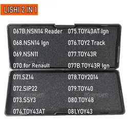 067-086 Lishi 2 en 1 NSN14 NSN11 para Renault SZ14 SIP22 SSY3 TOY43AT TOY2 TOY43R TOY2014 Toy40 Toy48 Toy43 Toy38R HU162T(8) VA6