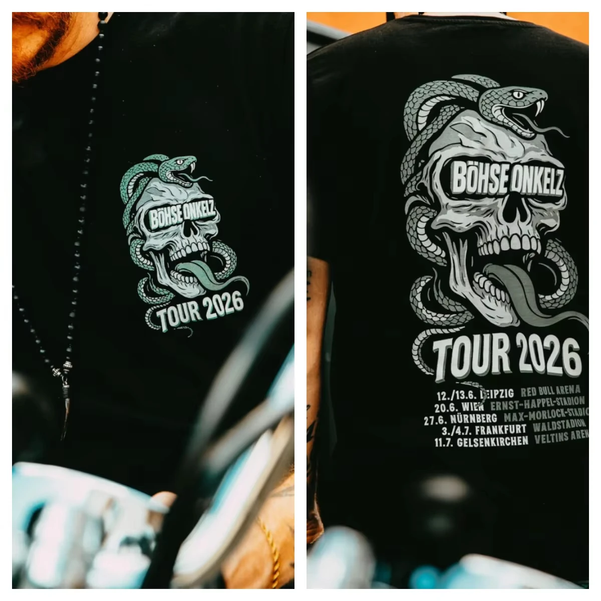 Böhse Onkelz Mitten Unter Euch 2026 Tour Skull Printed Black Short Sleeve Women And Men Shirt Oversized Unisex high quality soft