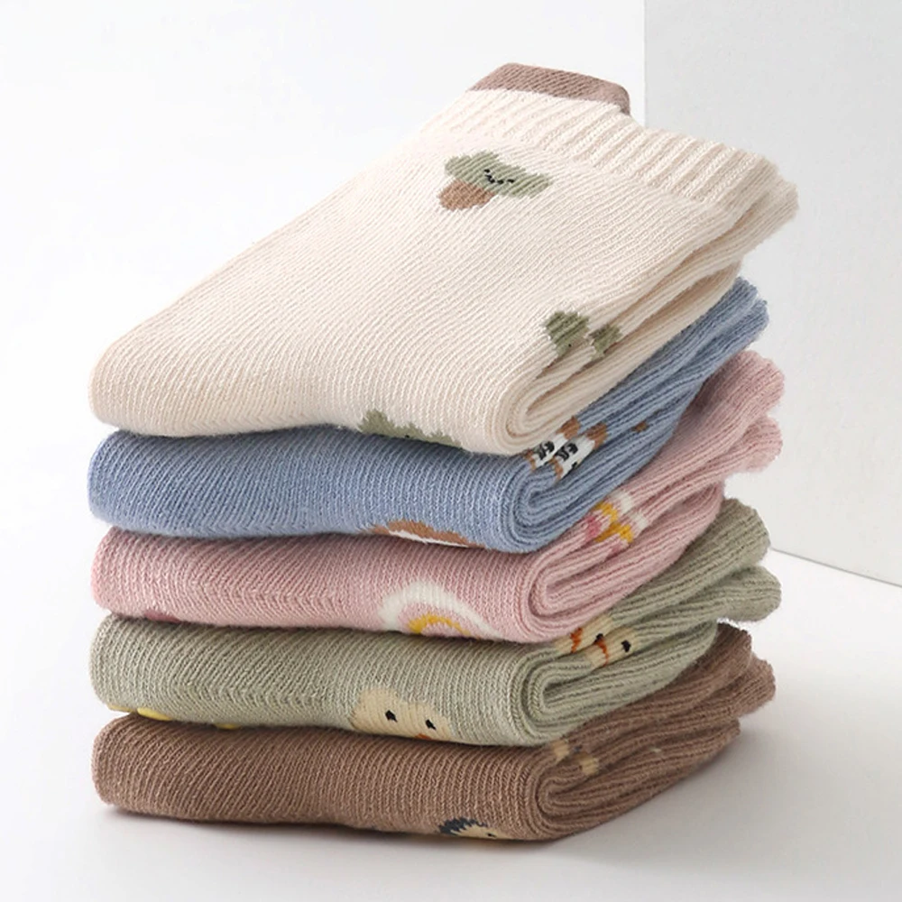 5 Paar Rutschfeste Babysocken mit Cartoon-Tiermuster, Kindersocken zum Laufen, Trampolinsocken, Bodensocken – Detail 2