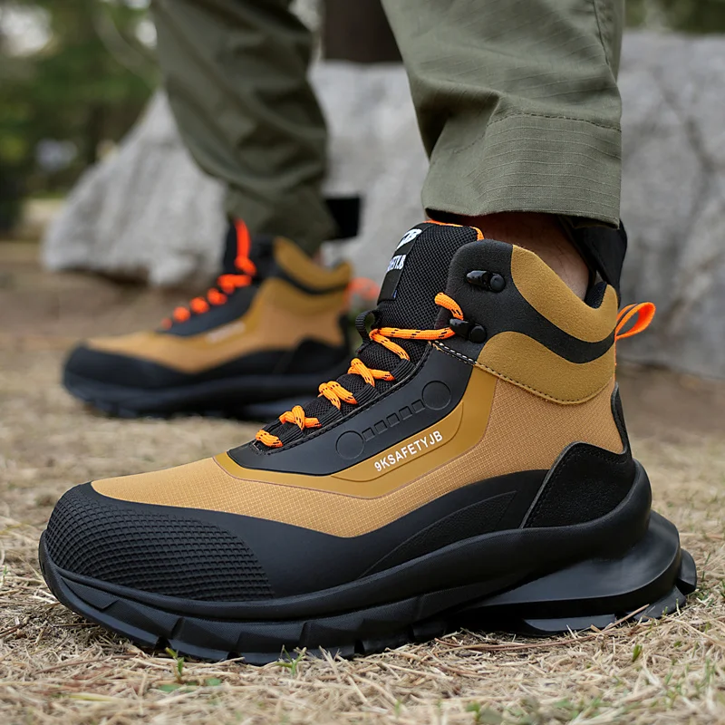 

Steel toe cap boots Anti Smash indestructible Shoes Puncture-Proof safety sneaker for men lightweight non-slip safety shoes