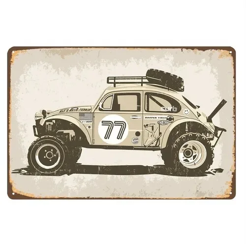 Cartel de letrero de metal para coche teledirigido vintage, Tamiya Sand Scorcher, 20x30cm, aluminio