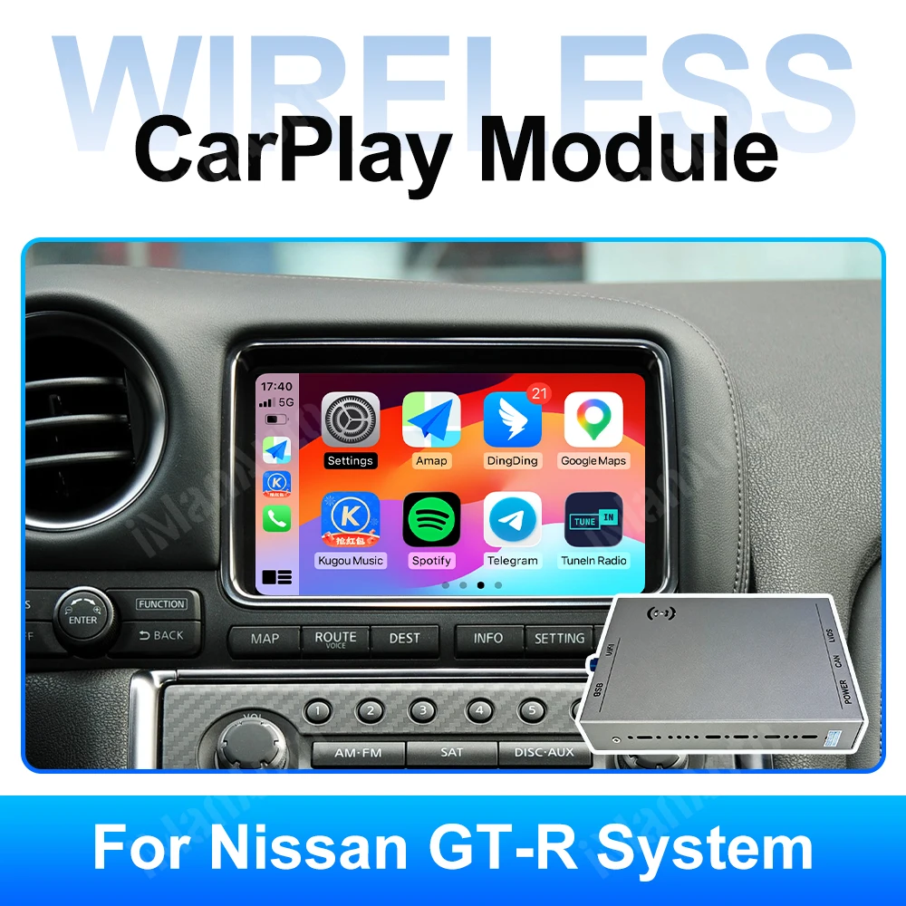 iManAuto CarPlay Module For Nissan GTR 2010-2019  370Z Android Auto Support Airplay Mirror Link Navi Multimedia Rear Camera