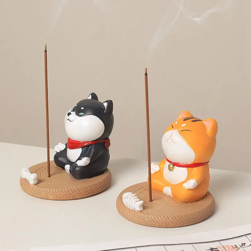 Cute Cartoon Phone Holder Stand Resin Desk Animal Cellphone Stand Joss-stick Mount Home Office Decoration Gift for Girls Kids