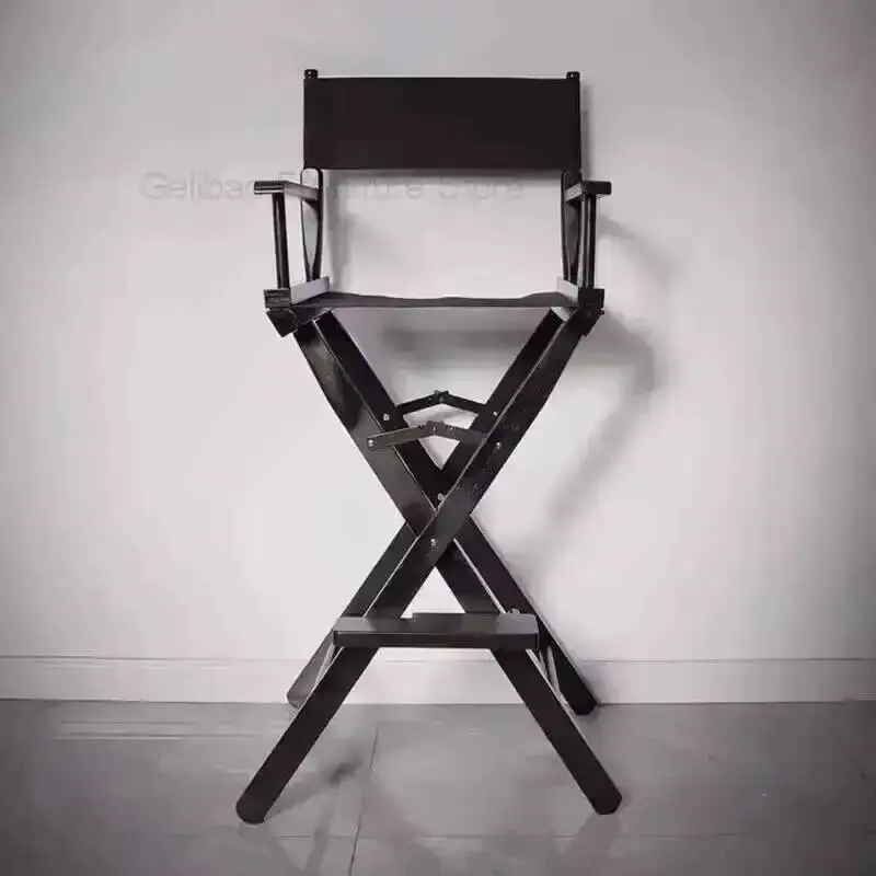 

Wood Solid Bar Chairs Design High Folding Stool Modern Armchairs Portable Outdoor Bar Stools with Backrest Home Furnitures