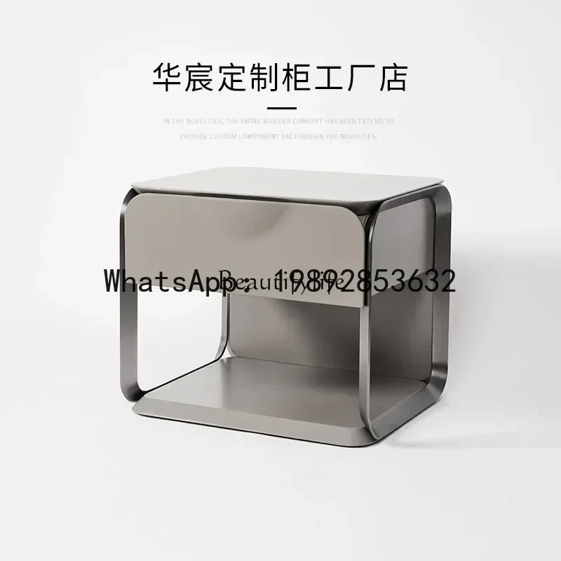 HH2 4 طاولة بجانب السرير فاخرة وخفيفة وحديثة وبسيطة ومصممة من الخشب الصلب لغرفة النوم