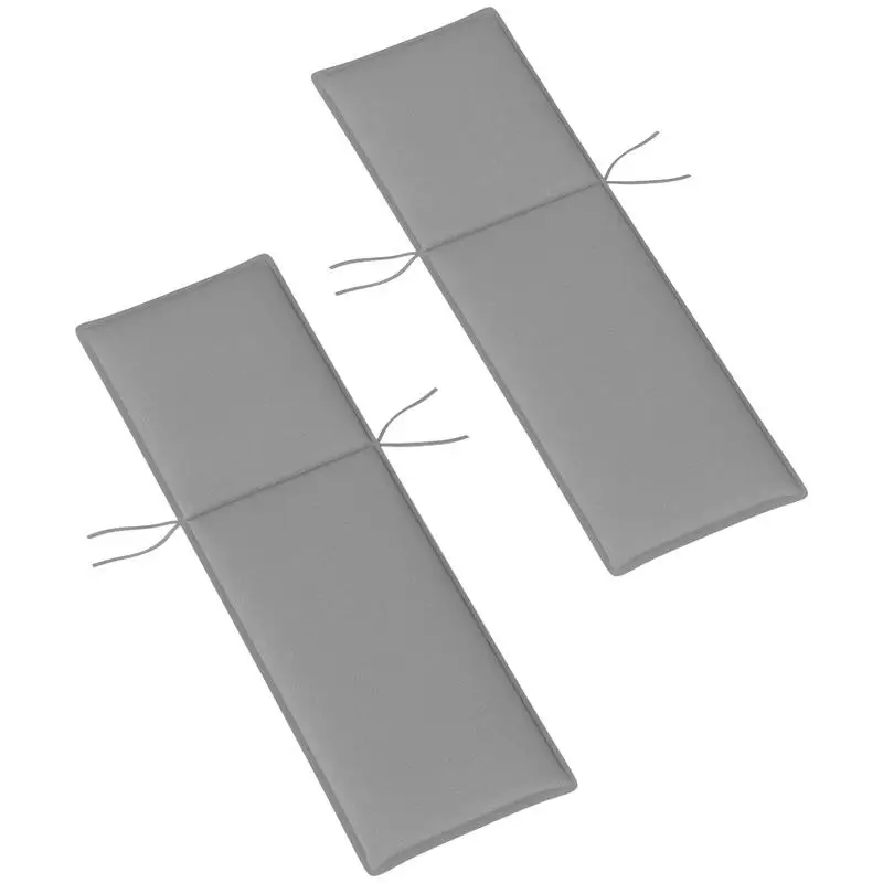 

Outsunny Foldable Chaise Lounge Cushion Set of 2, Outdoor Lounge Chair Cushion Set, UPF50+ 200gsm Fabric, 76" x 23", Gray