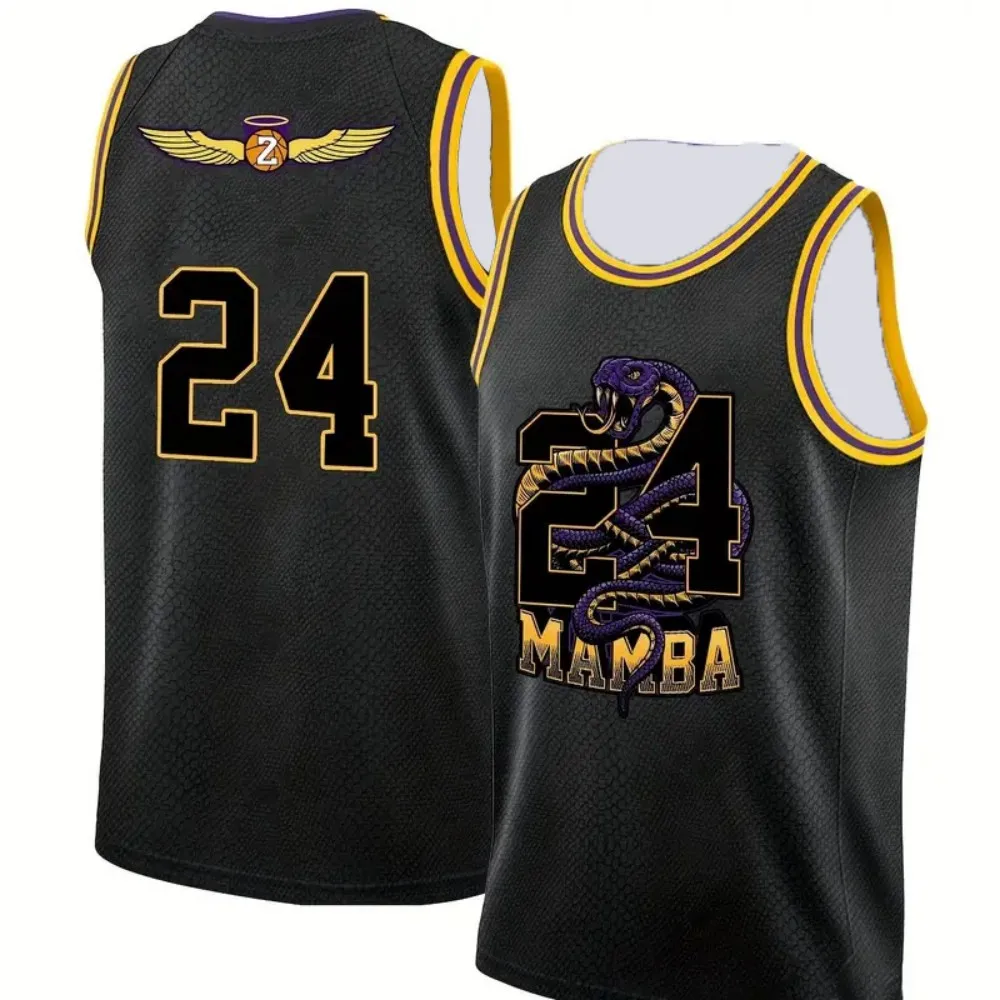 Men's Trend Personalized Basketball Jersey 3d Printed Pattern Black Mamba Kobe Bryant Men's Outdoor Sports Sleeveless Jersey