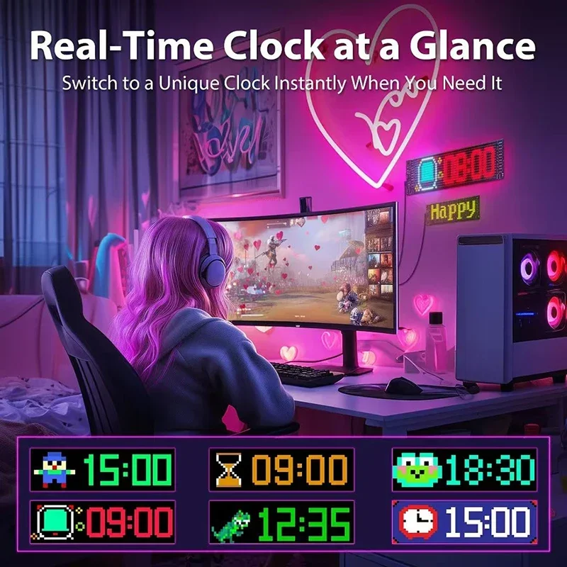 Panel Piksel Matriks LED Truk Remote Control Mata Setan Lampu Lipat Lembut Grafiti Bergulir Layar Fleksibel Dapat Diprogram DIY