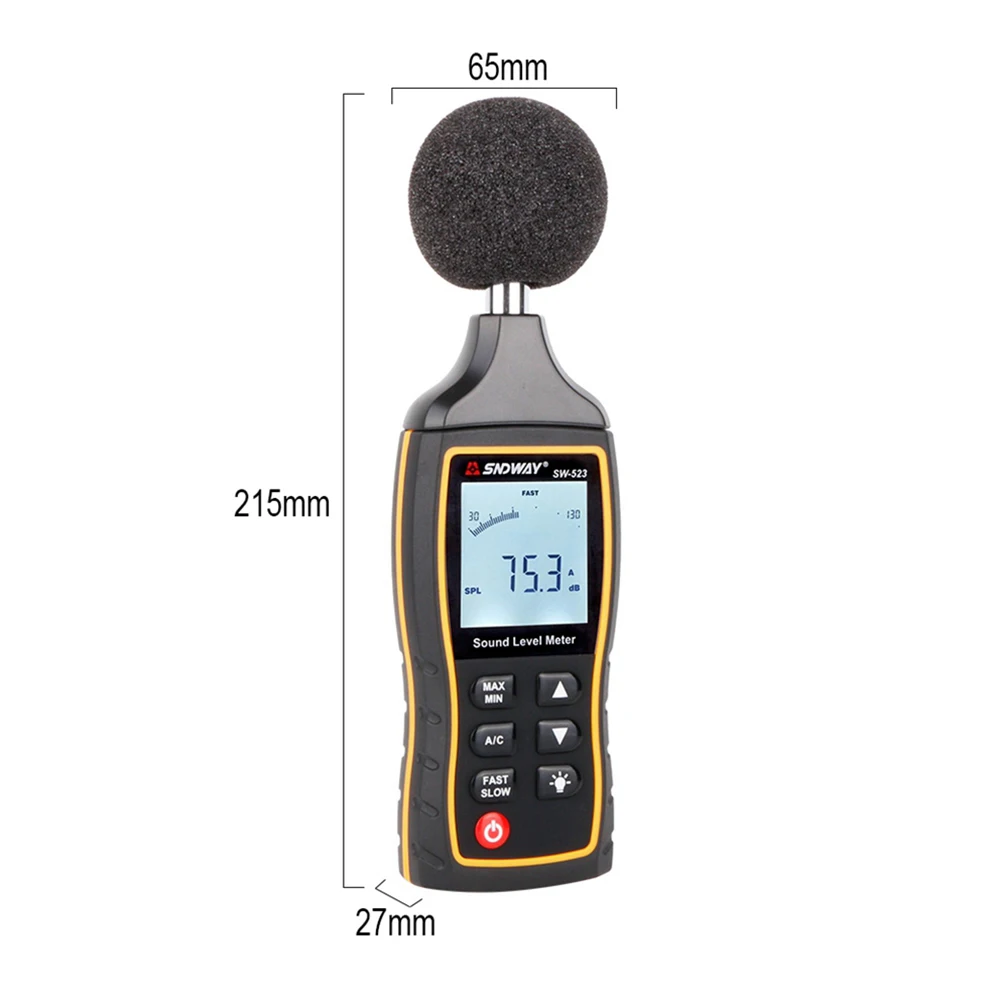 SNDWAY LCD Digital Sound Noise Level Meter Professional Decibelimeter Noise Level Decibel Meter SW-523 SW-524