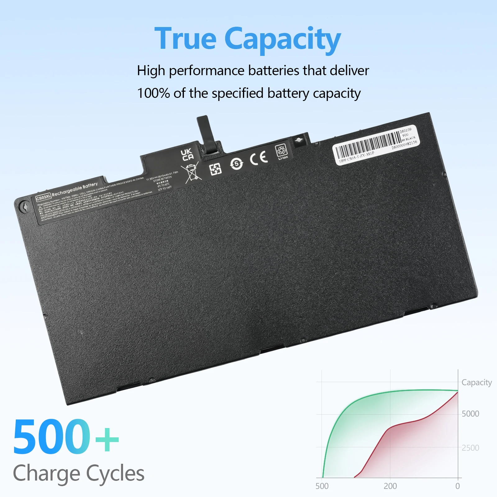 Image of CS03XL Ersatzakku für HP EliteBook 745 755 840 848 850 G3 G4 Serie CS03 CS03046XL 800231-141 800513-001 800231-1C1 HSTNN-UB6S