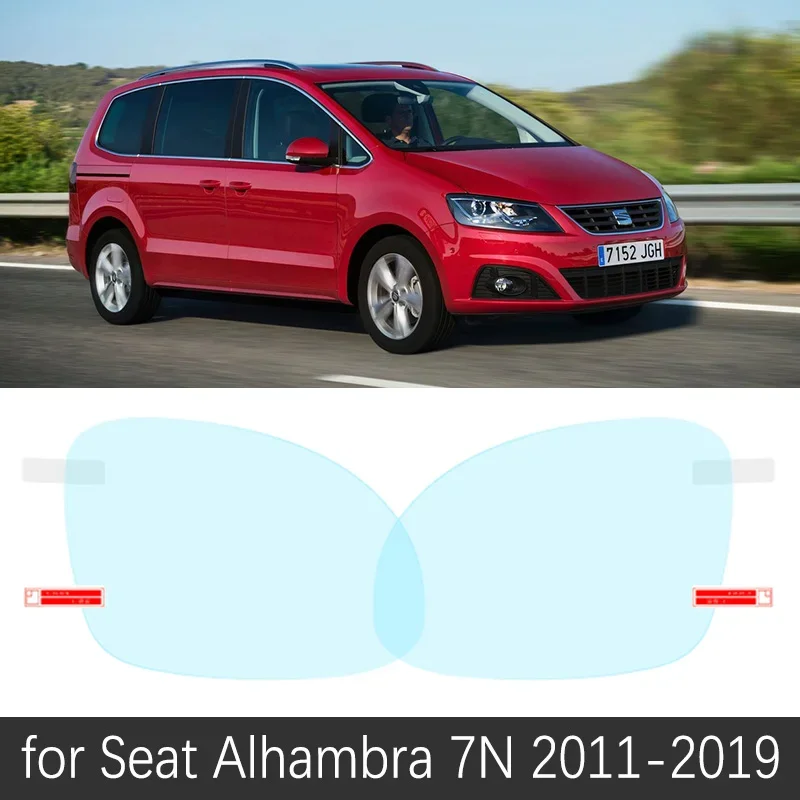 Full Cover Anti Fog Film For Seat Alhambra 7N 2011~2019 Rearview Mirror Rainproof Anti-Fog Films Clean Car Stickers Accessories