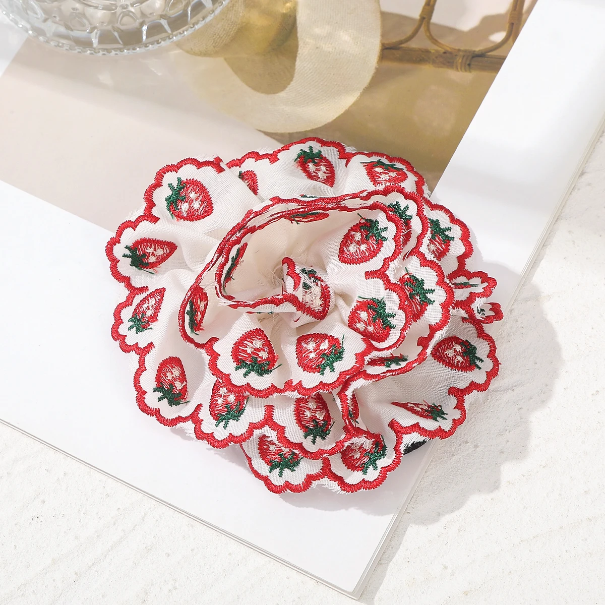 AWAYTR-diademas con diseño de encaje de cereza, accesorios para el cabello para mujer y niño, coleteros elásticos, bandas de goma