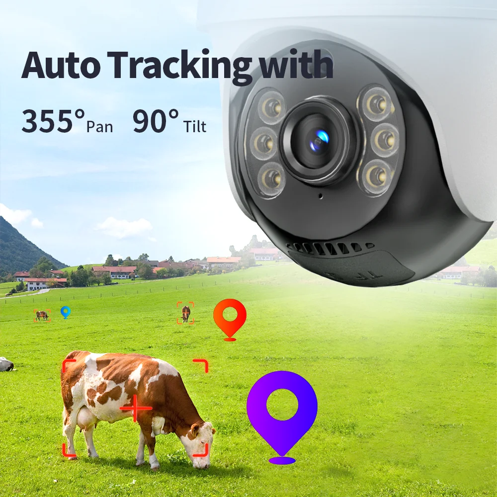 V380Pro 4G LTE Outdoor Camera with Full Color Night Vision Two way-audio PTZ 2K Camera